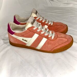 Gola Classics Elan Coral Pink White Retro Sneakers